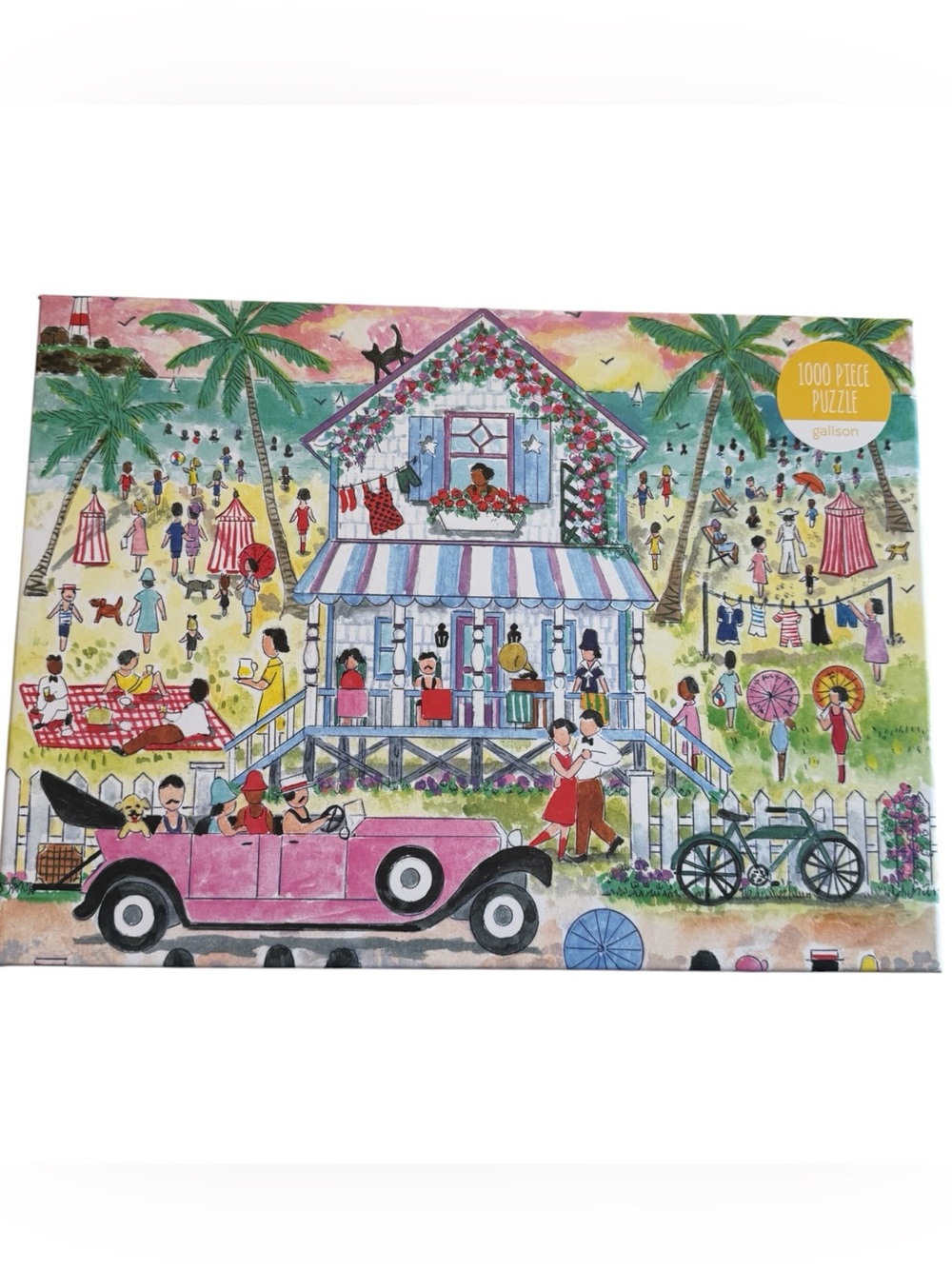 💕Galison Michael Storrings Roaring 20s Beach House 1000-Piece Jigsaw Puzzle